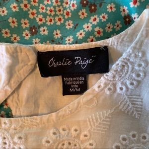 Charlie Paige Off White Eyelet Dress Med